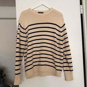 Brandy Melville Beige and Navy Sweater